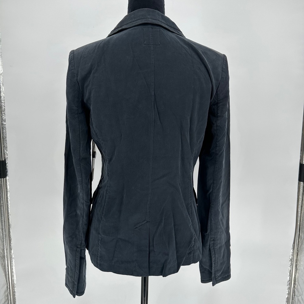 NEW Go Silk $248 Black Go Nano Blazer Jacket Washable Collared Button Up Size 6 - Picture 2 of 12